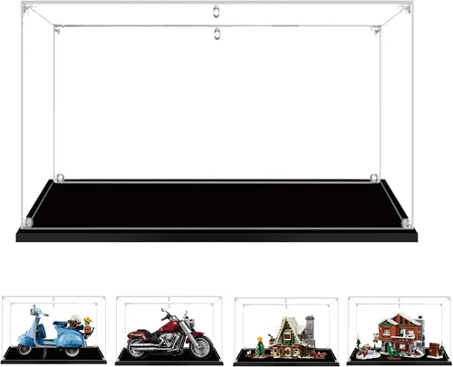 Vitrina para Lego 10269 10298 10325 10275 - Caja de exhibición de acrílico transparente para [Harley-Davidson-FatBoy/Vespa125/Elf Clubhouse/Alpine