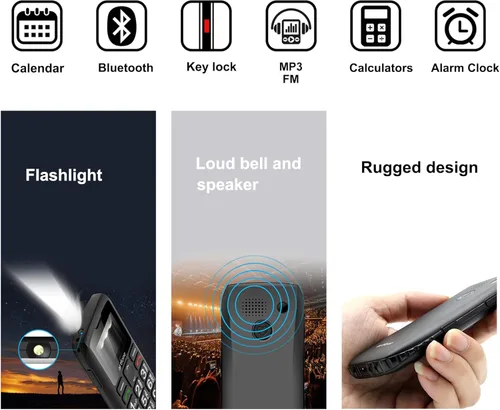 Miniatura 5 de artfone C1+ 4G - Teléfono celular con botón grande Volte desbloqueado para personas mayores, teléfono móvil básico para el botón SOS de personas