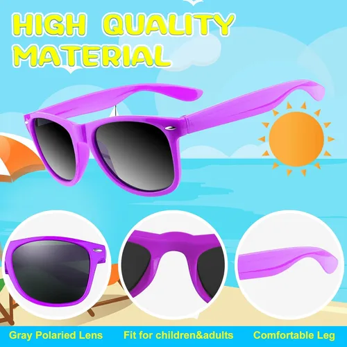 Miniatura 31 de ASTARON Paquete de 12 lentes de sol de fiesta de neón a granel para playa, boda, fiesta, piscina, suministros de fiesta
