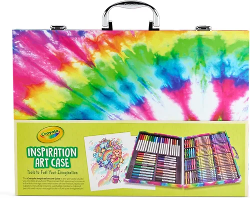 Miniatura 5 de Estuche de Arte Crayola Inspiration - Juego de Colorear Tie-Dye (140 piezas), Set de Suministros de Arte para Niños, Kit de Dibujo de Viaje, Regalo