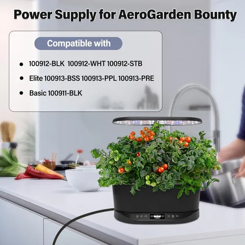 Miniatura 2 de Cable de alimentación con certificación UL para AeroGarden Bounty 100911 100912 100913 Cargador de repuesto para AeroGarden Bounty Elite 100913-BSS