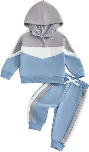 Miniatura 269 de Conjunto de ropa de otoño e invierno para bebé y niño, sudadera larga con capucha y pantalones para niños pequeños, 6, 12, 18, 24 meses, 2T