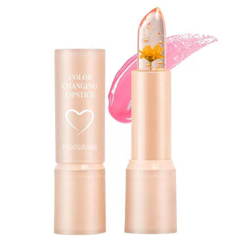 Bálsamo labial de flores, lápiz labial que cambia de color para una sombra rosa perfecta, bálsamo labial de pH único para tus labios, bálsamo de