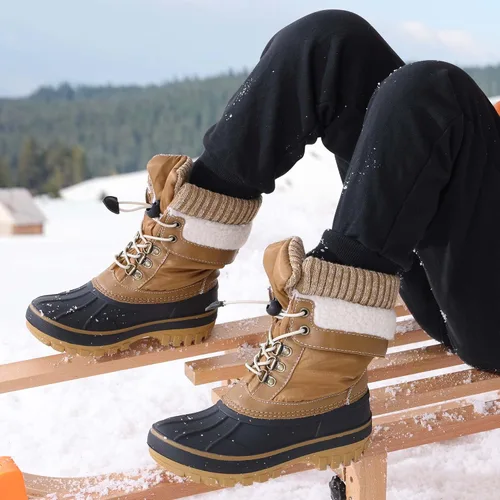 Miniatura 6 de DREAM PAIRS Botas de nieve, impermeables, con aislamiento, de invierno, para niño y niña