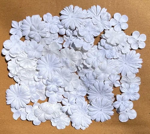 Miniatura 3 de Hecho a mano, 100 unidades de flores mixtas de 0.709 in - 2 pulgadas de papel de morera flores de papel de morera para álbumes de recortes, boda