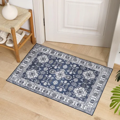 Miniatura 12 de VK VK·LIVING Tapete para la entrada de 2 x 3 pies, pequeño, bohemio, para baño, respaldo antideslizante, felpudo, de interior, puerta delantera