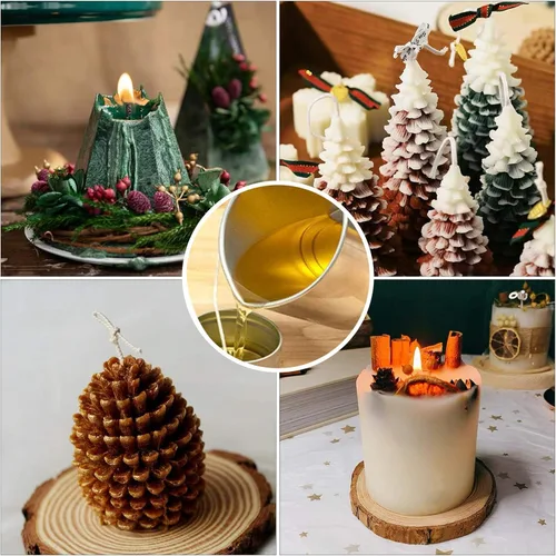 Miniatura 7 de Tarro de cera de fusión de 3 L para vela, olla para hacer velas sin goteo, para adultos, kit de velas de bricolaje con 50 velas de mecha de soporte