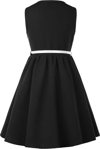 Miniatura 2 de GRACE KARIN Vestidos retro sin mangas con estampado floral y cinturón para niñas