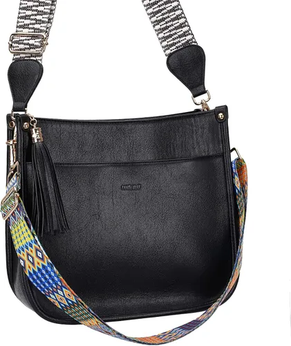 Miniatura 8 de HKCLUF Bolso cruzado para mujer, 2 piezas, de cuero, con 2 correas ajustables de leopardo, bolsa cruzada