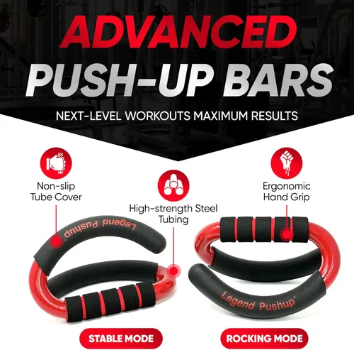 Miniatura 7 de Legend Pushup - Barras avanzadas para eliminar el dolor de muñeca, generar más crecimiento muscular, ofrecer resultados más rápidos y prevenir