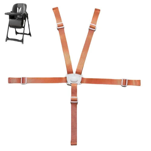 Miniatura 2 de Correas de repuesto para silla alta, correas universales de 5 puntos para silla alta, correa de seguridad ajustable y resistente (azul)