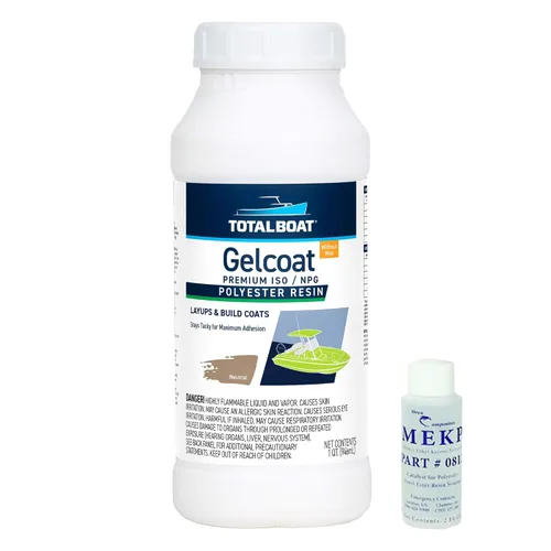 Miniatura 9 de TotalBoat Gelcoat marino para construcción de barcos, reparación y recubrimientos compuestos (blanco, galón con cera)