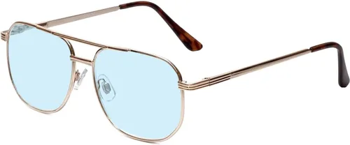 Calabria 1106 - Lentes de lectura de metal con bloqueo de luz azul o lente transparente, para hombres y mujeres, diseño elegante, lectores de