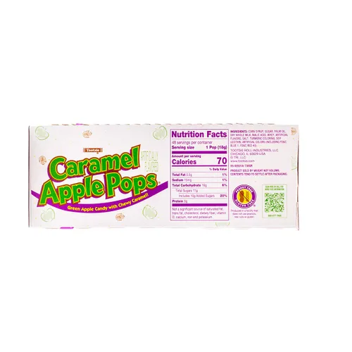 Miniatura 6 de Tootsie Roll Chupetines de manzana caramelizada – Chupetas de caramelo con manzana verde – Dulcería sin gluten a granel – 1 paquete de caja