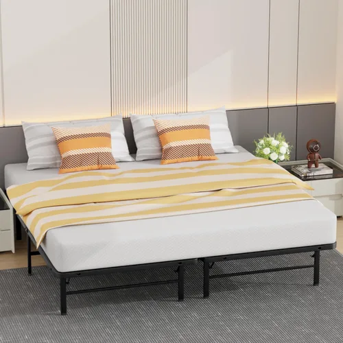 Miniatura 3 de BestMassage Base de cama individual Metálica Láminas de acero resistentes con 6 patas Plegable Resistente, no necesita somier Fácil