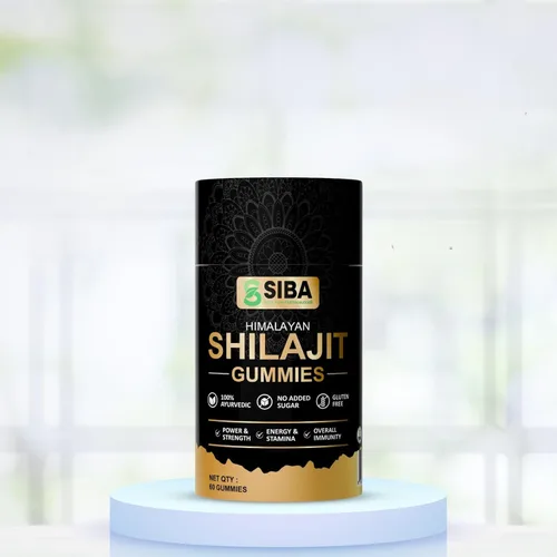 SIBA Gomitas Shilajit ultra puras del Himalaya – Shilajit 100% natural con ácido fúlvico – Energía, resistencia, concentración y apoyo de vitalidad