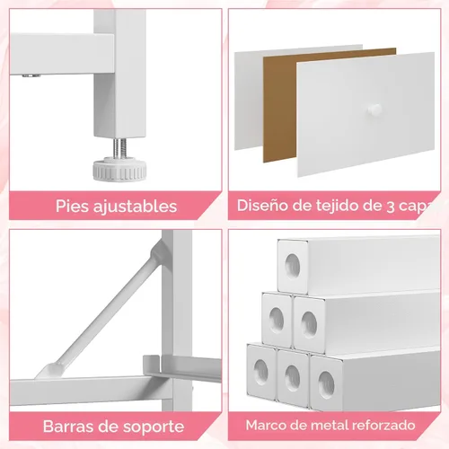 Miniatura 7 de Bepatio Cómoda para dormitorio con 12 cajones, cómoda de tela y cómoda con marco de metal resistente, parte superior de madera, para mujer, 38.9