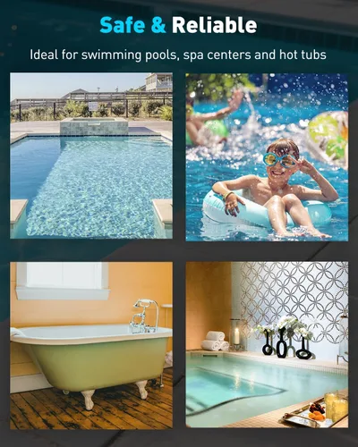 Miniatura 7 de Pawfly 100 tiras de prueba de piscina, kit de prueba digital 7 en 1, tiras de prueba de agua para spa y jacuzzi, para pH, dureza total, cloro total
