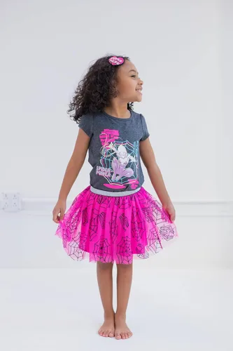 Miniatura 2 de Marvel Spider-Man Spider-Gwen - Camiseta gráfica para niñas, falda de tul y diadema de 3 piezas, conjunto de 3 piezas para niños pequeños a niños