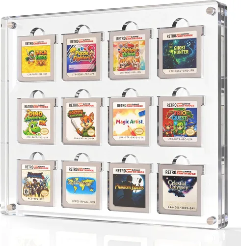 Miniatura 14 de Estuche de exhibición de cartuchos de videojuegos, compatible con soporte para tarjetas Gameboy Advance, marco acrílico magnético para colección