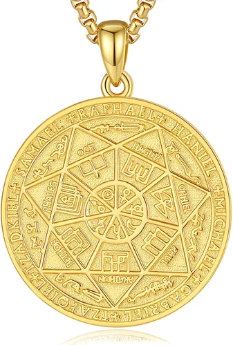 Miniatura 46 de EUDORA Collar de plata de ley 925, San Cristóbal y San Benito, San Miguel, Virgen María, San Judas Tadeo, Cruz de Buen Pastor y Arcángel, Medalla