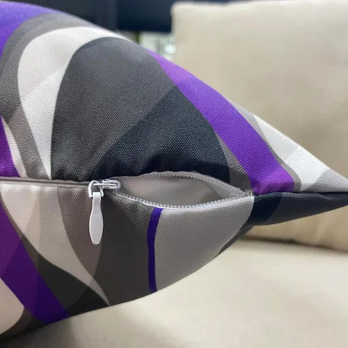Miniatura 6 de Juego de 2 fundas de almohada gris y negro en blanco para sofá de sala de estar, fundas de cojín de líneas geométricas modernas para decoración