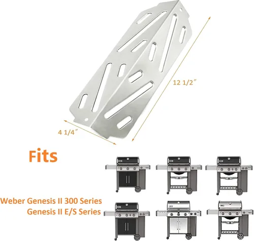 Miniatura 2 de HONSIN Piezas de recambio Weber 66040 66685, del deflector de calor del acero inoxidable para Weber Genesis II 300 Series II E-310, II E-315, II
