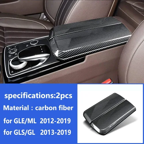 Miniatura 7 de Para Mercedes-Benz GLE GLS ML GL Clase W166 X166 2012-2019 Caja de Protección de Cubierta de Tapicería de Consola Central de Coche de Fibra