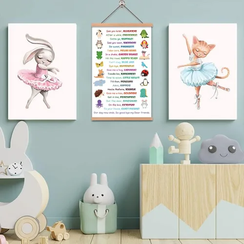 Miniatura 5 de CHDITB Póster de cocodrilo con texto en inglés "See You Later Alligator", marco para colgar pósteres de regreso a clases, arte de pared