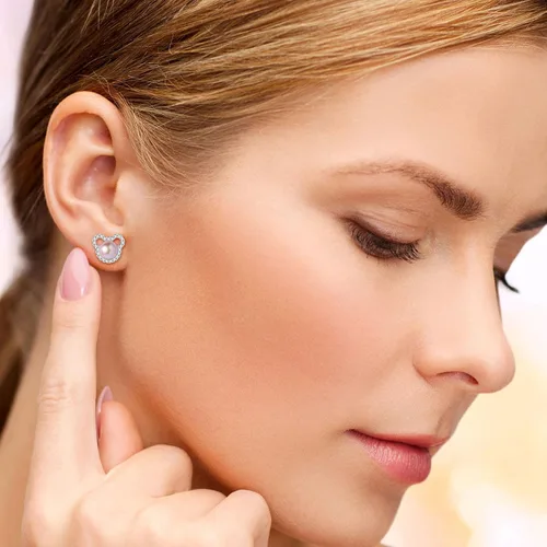 Miniatura 3 de Aretes de perlas de Mickey para mujer, plata de ley S925 y circón, perlas cultivadas de agua dulce, regalos de joyería de Mickey Mouse para mamá