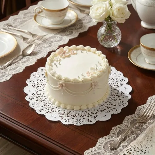 Miniatura 7 de Paquete de 100 tapices de encaje de papel blanco de 10 pulgadas, redondos, desechables, para pasteles, pasteles, aperitivos, bodas y decoración