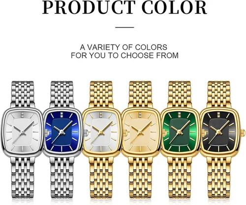 Miniatura 6 de BESTKANG Reloj rectangular de moda casual para mujer, reloj de pulsera de cuarzo con pulsera de acero inoxidable, resistente al agua.