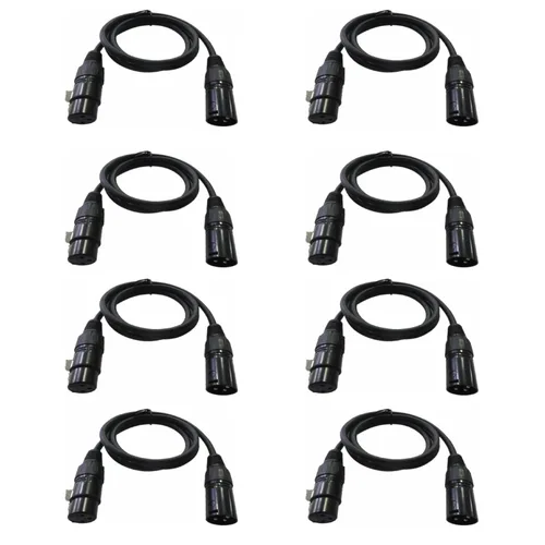 JUNMAN 3.28ft 3.3 ft 3 pin XLR DMX cable macho a hembra 8pcs Pack | Para iluminación de escenario, luces de escenario Disco DJ