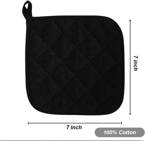Miniatura 6 de meioro Paquete de 4 agarraderas para cocina resistentes al calor, almohadillas calientes 100% algodón, juego de soportes acolchados para ollas