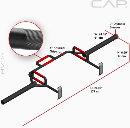 Miniatura 2 de Cap Olympic Open Trap Bar Hex, encogimiento, peso muerto