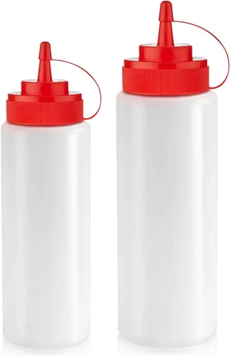 Miniatura 6 de Botellas de condimento Norcalway de 12 onzas para salsas - Botellas de chorro a prueba de fugas para aceite, jarabe, aderezo - Paquete de 3