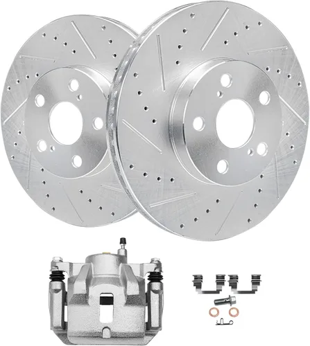Miniatura 29 de Detroit Axle - Kit de frenos delanteros para Honda Accord 2003-2010, rotores de freno de disco perforados y ranurados de repuesto 2004 2005 2006