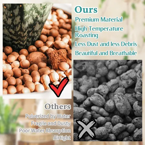 Miniatura 5 de Legigo Guijarros de arcilla Leca orgánica de 15 libras para plantas, 4mm-16mm bolas de leca 100% naturales para plantas de interior, guijarros