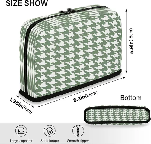 Miniatura 3 de Estuche para lápices de gran capacidad Estuche cosmético portátil organizador de escritorio para hombre grado escolar clásico verde blanco pata