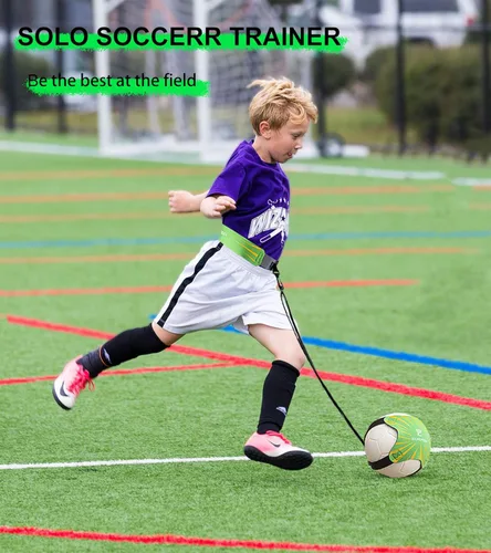 Miniatura 2 de Entrenador de fútbol/voleibol/rugby, patada y lanzamiento de fútbol, ayuda de entrenamiento para práctica en solitario, control de habilidades, Verde