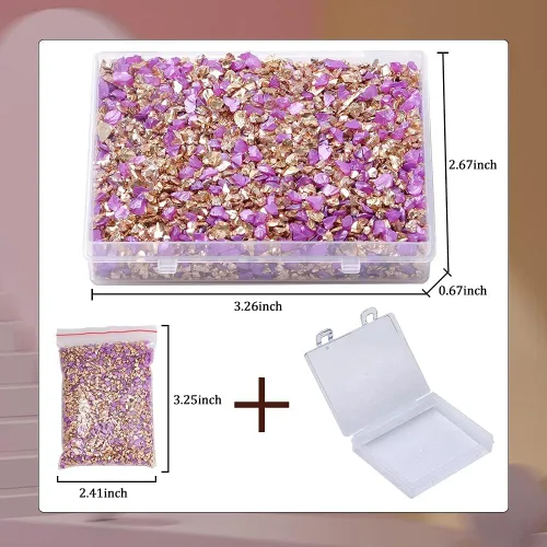 Miniatura 2 de Brillantina de vidrio triturado para manualidades con resina, chips metálicos irregulares de cristal, espolvorea con purpurina gruesa, copos