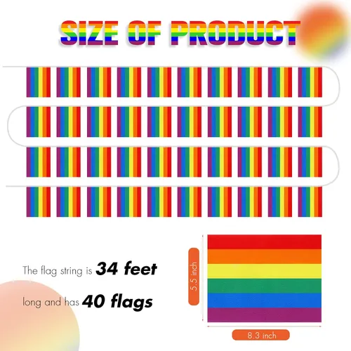 Miniatura 2 de Paquete de 4 banderas de orgullo LGBTQ arco iris, bandera de arco iris, banderas de orgullo LGBTQ para festival del orgullo, carnaval, fiesta, día