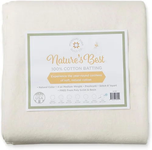 Miniatura 3 de Colcha de bateo para costura, 120 x 36 100% algodón – Sin poliéster ni resina Rollo de bateo de peso medio para rellenar mantas y suministros