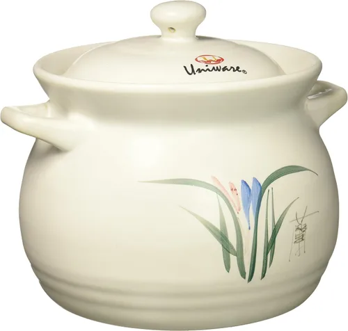 Uniware Olla de cerámica resistente al calor, blanca, 4.3 litros (7.8 pulgadas de profundidad x 6.7 pulgadas de alto/7.9 in de profundidad x 6.7 in