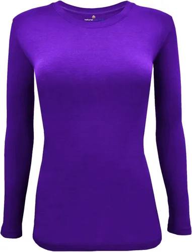 Miniatura 2 de Natural Uniforms - Camiseta de manga larga y cuello redondo para usar debajo de la ropa quirúrgica, para mujer