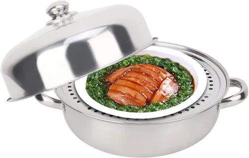 Miniatura 7 de Olla de vapor multifuncional de acero inoxidable de una sola capa, olla de vapor de alimentos olla olla de vapor para el hogar olla para cocinar