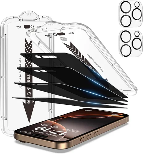 Miniatura 27 de EZ-GLAZ - Paquete de 4 + 2 protectores de pantalla de privacidad para iPhone 13 [6.1 pulgadas] con protector de lente de cámara
