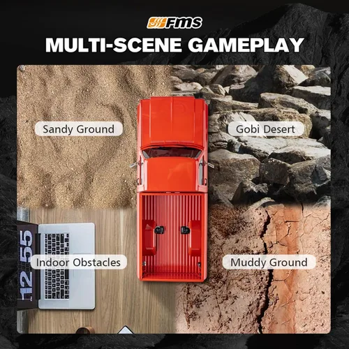 Miniatura 5 de BEEZRC FMS 1/18 RC Crawler FCX18 Chevy K10 RC Camión RTR RC Coche Licencia Oficial Modelo 8km/h 4WD 900mAh Pasatiempo RC Coches Control Remoto Coche