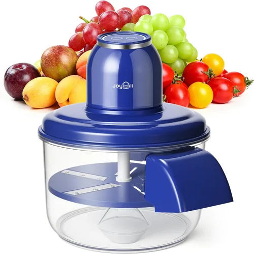JOYHILL Peladora eléctrica de uva, pelador automático de frutas y ajo para uva, tomate, cereza, motor de 50 W con cuchillas de acero inoxidable,