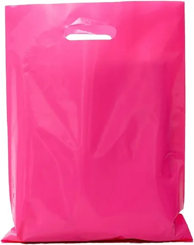 Miniatura 11 de ysmile Bolsa de plástico para compras para pequeñas empresas, bolsa de polietileno para mercancías con asa troquelada de gran tamaño 11.8x15.8